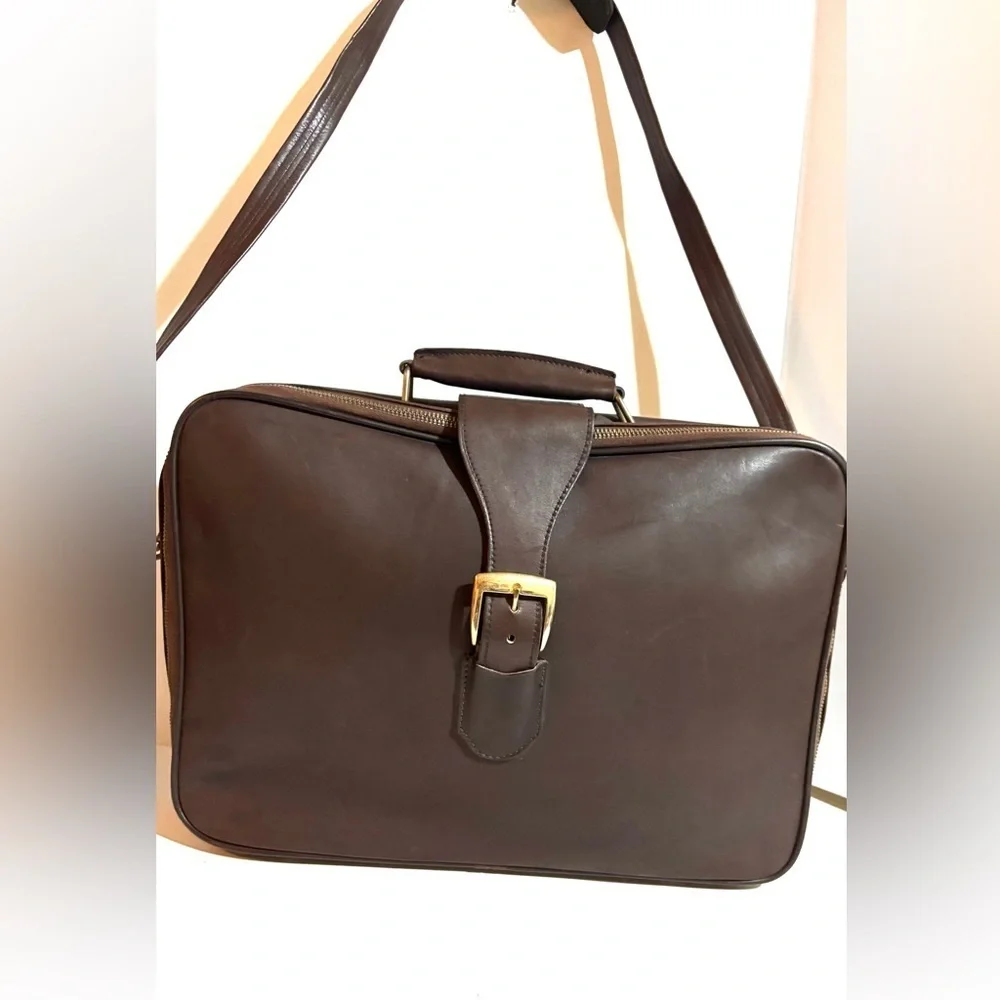 Vintage unisex briefcase, travel work weekend Brown Leather Bag